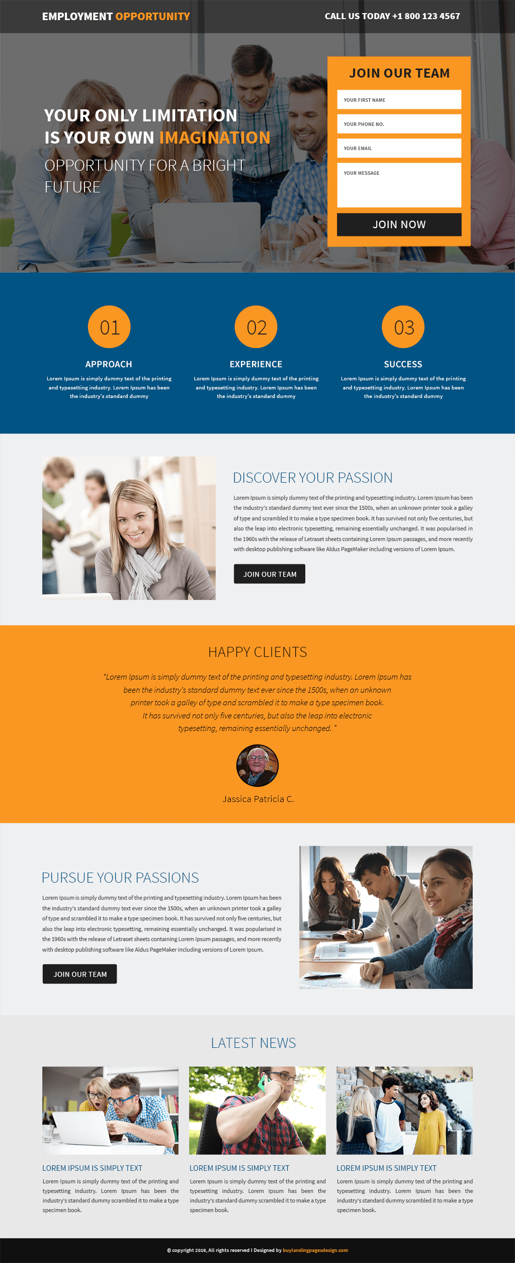 Employment Opportunity responsive landing page template