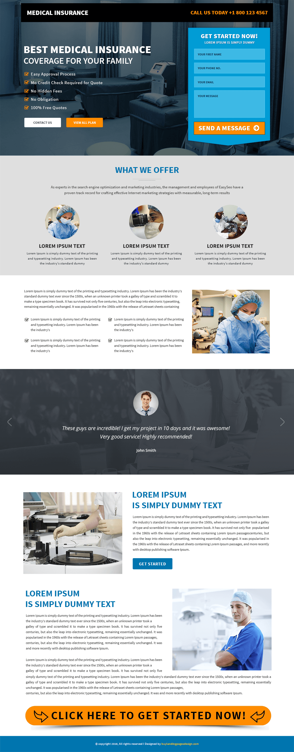 Medical Insurance Responsive Landing Page Template