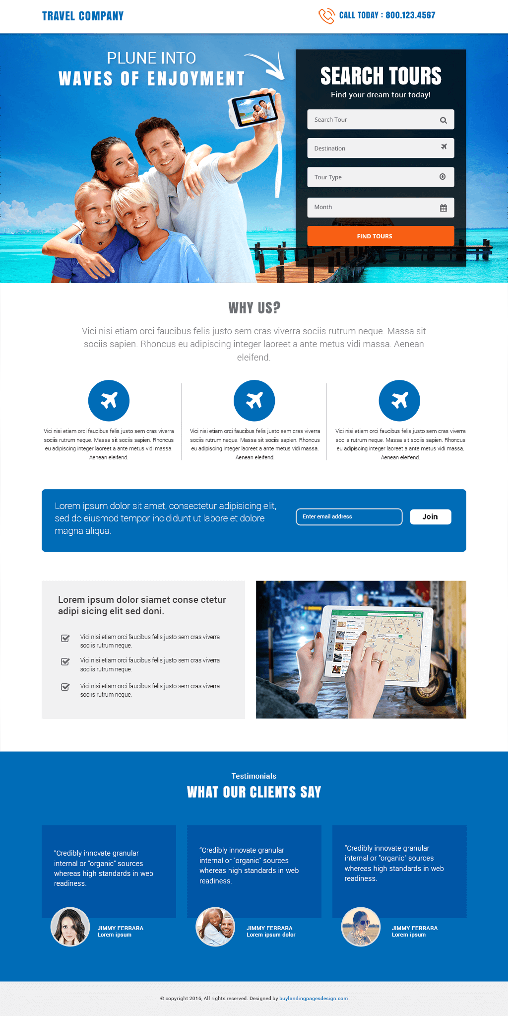 Travel Agency Responsive Landing Page Template