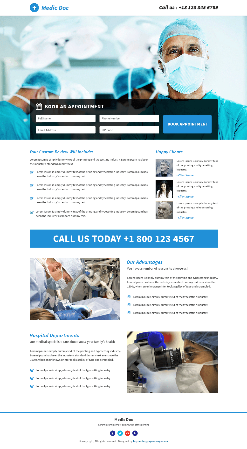 Responsive Doctor Medical Landing Page Template