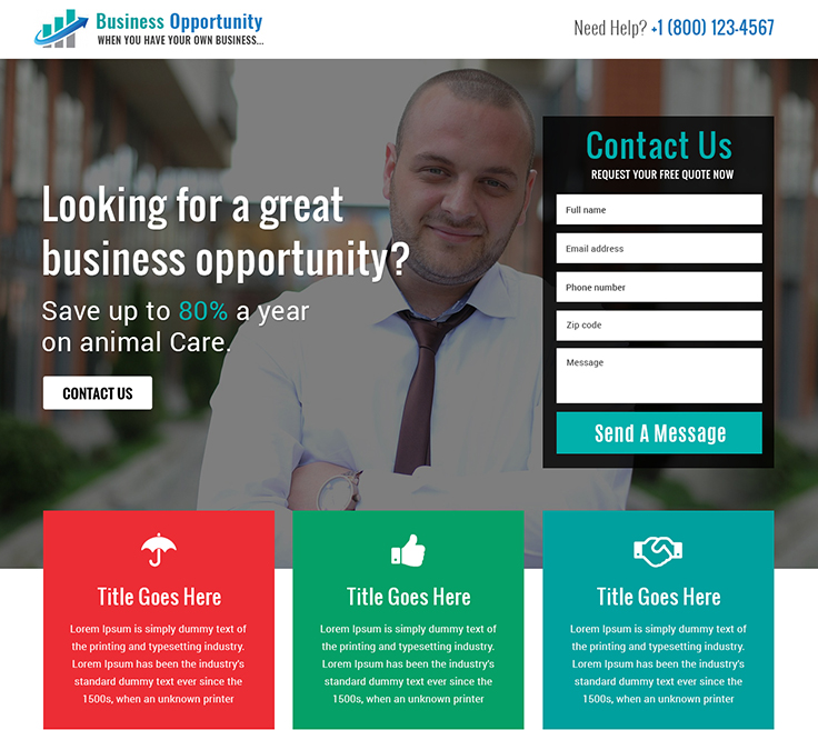 Best Business opportunity Landing Page Design #4